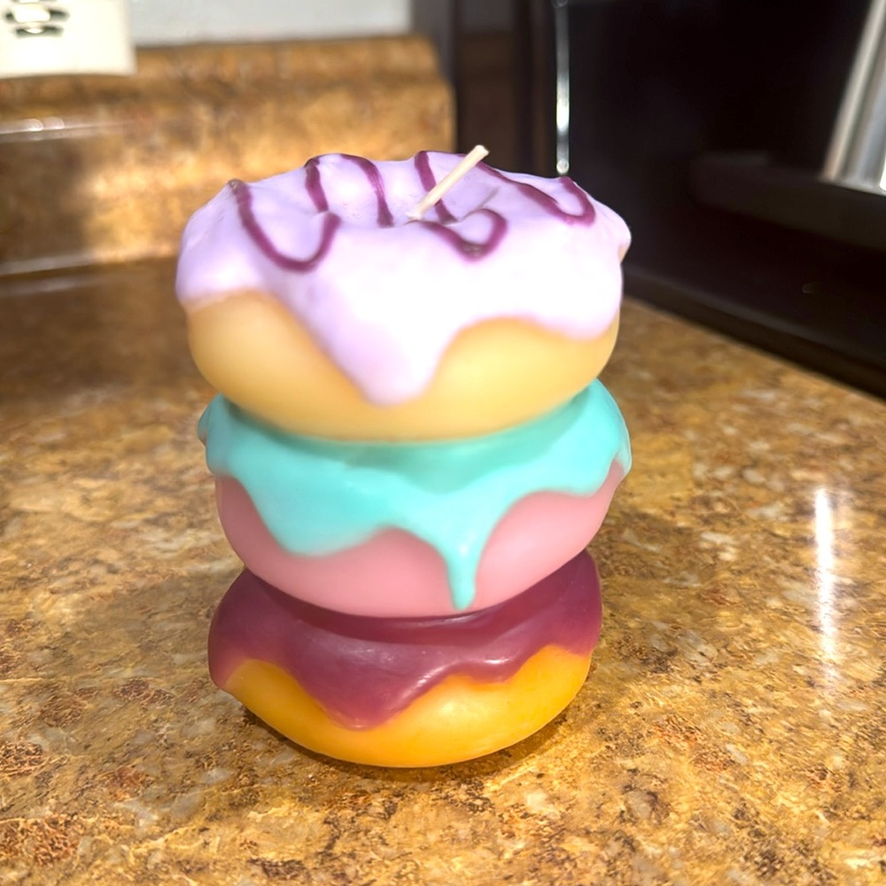 Colorful Donut Stack Candle - Picture 4 of 5